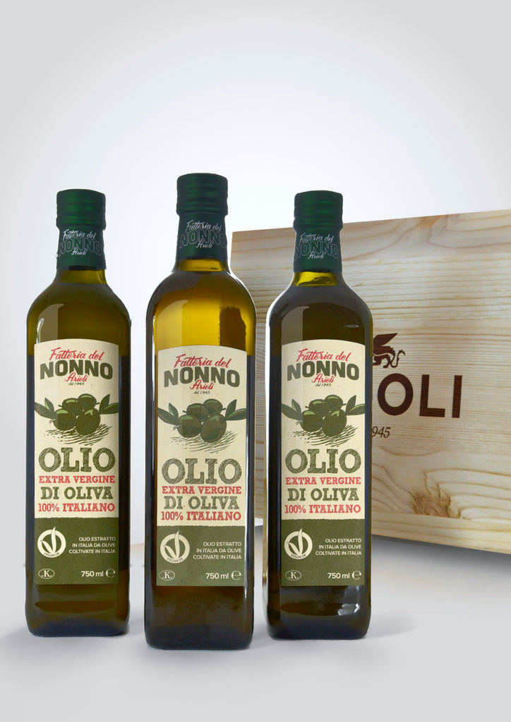 Confezione Regalo Olio extra vergine di oliva Fattoria del Nonno 100% Italiano Vegan OK